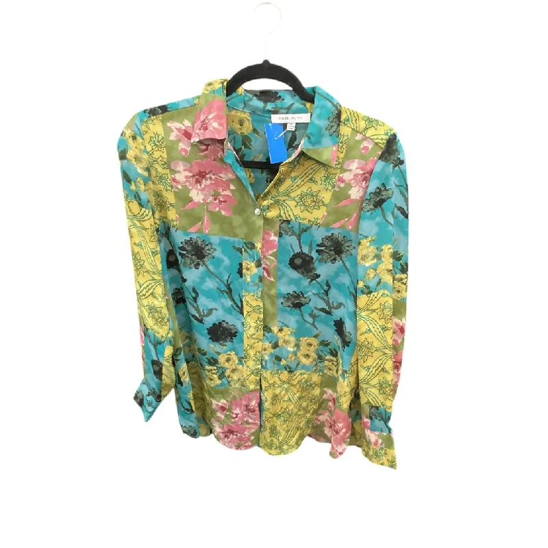 women's tops with embroidery detailsTop Long Sleeve By Rose And Olive In Multi-colored, Size: S