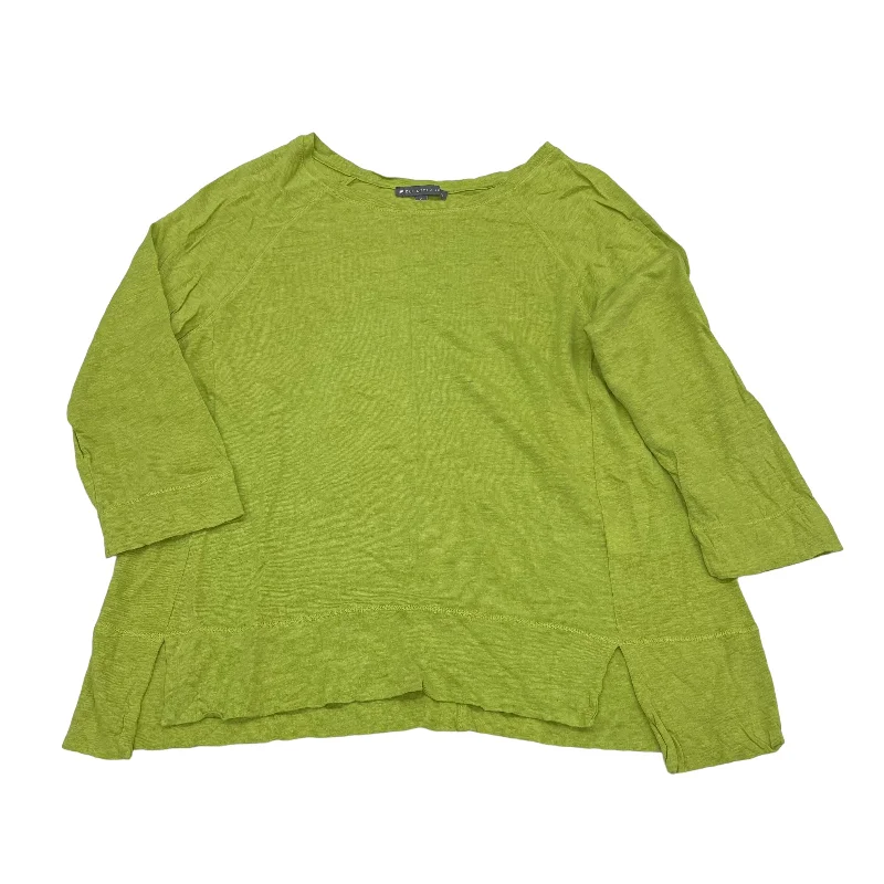 women's tops for those who want to add a pop of color to their outfitsGREEN TOP 3/4 SLEEVE by ELLIOTT LAUREN Size:S