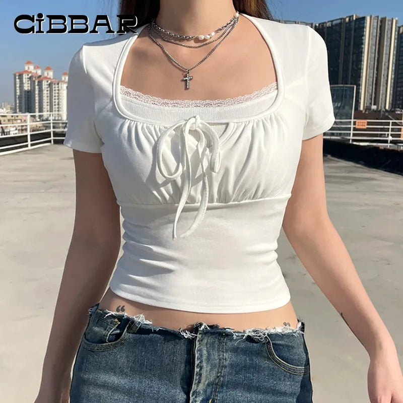 women's tops for those who want to make a bold fashion statement with their choice of topsWomen's Ruffle Lace Trim Corset Tops Fashion Designer T-Shirts