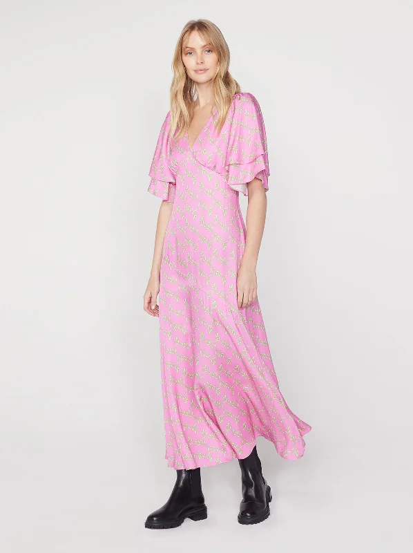 women's casual Friday dressesTallulah Pink Foliage Print Maxi Dress