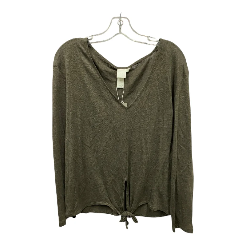 women's tops for beach outingsTop Long Sleeve By H&m In Brown, Size: M