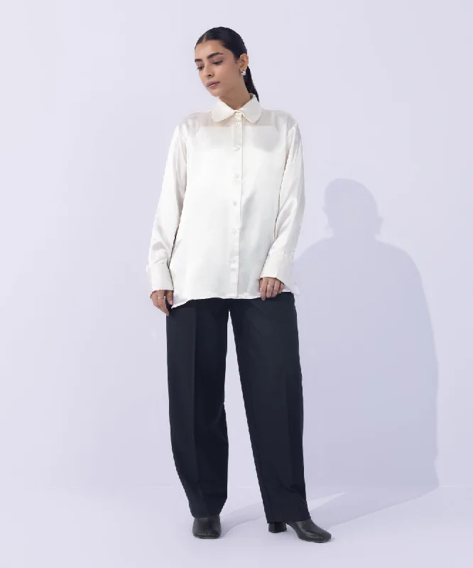 cropped women's topsSatin Shirt