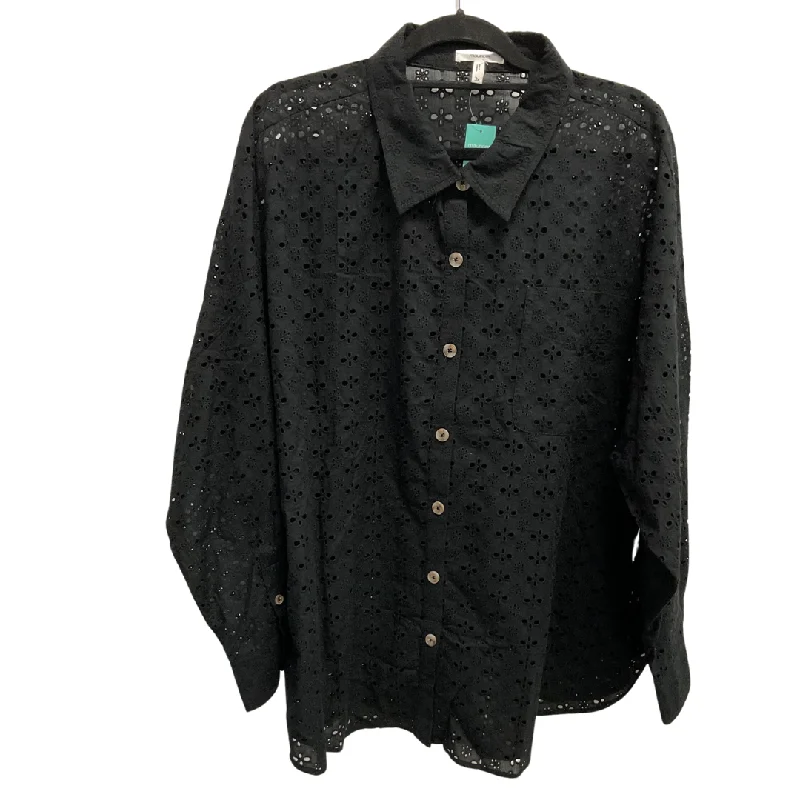 women's tops for evening soireesTop Long Sleeve By Maurices In Black, Size: 3x