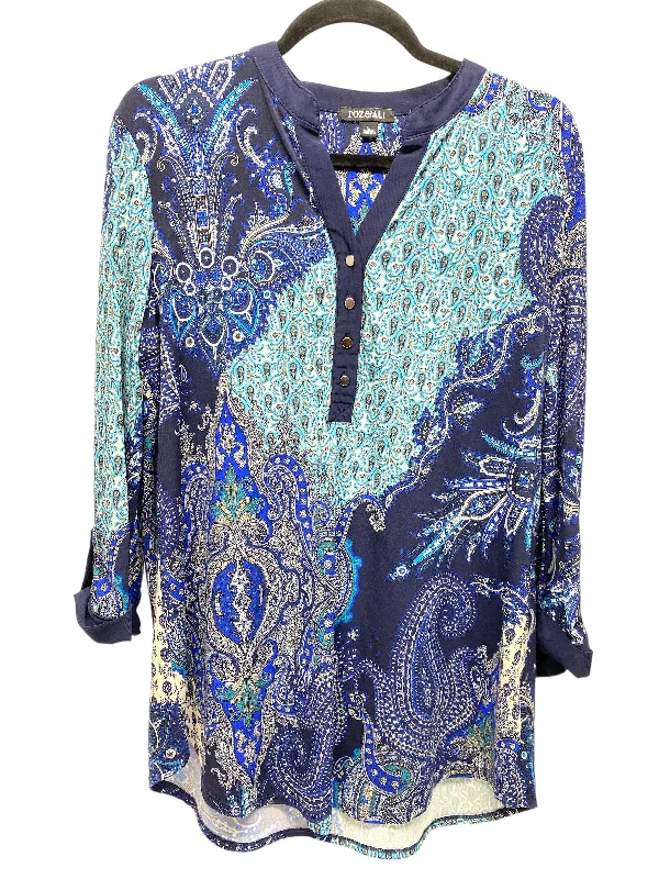 women's tops for summer festivalsTop 3/4 Sleeve By Roz And Ali In Paisley Print, Size: L