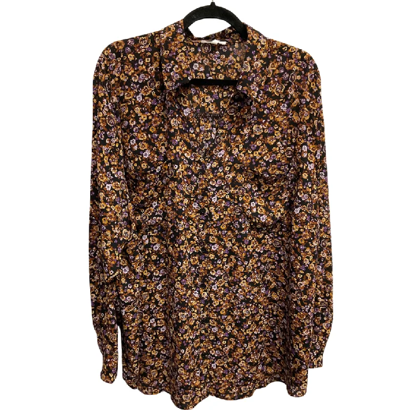 women's tops with sequin embellishmentsTop Long Sleeve By Maurices In Floral Print, Size: 3x