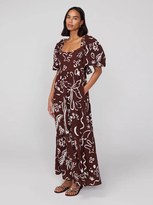 women's trendy dressesGianna Coco Palm Print Maxi Dress