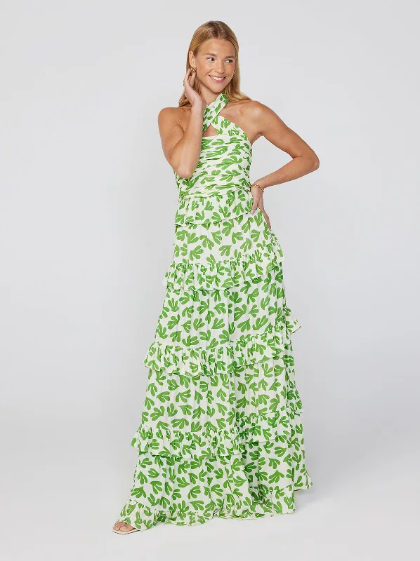 Glamour DressRomily Leaf Print Maxi Dress