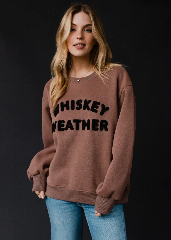 women's tops for those who want to show off their figure in a flattering wayMocha Whiskey Weather Sweatshirt