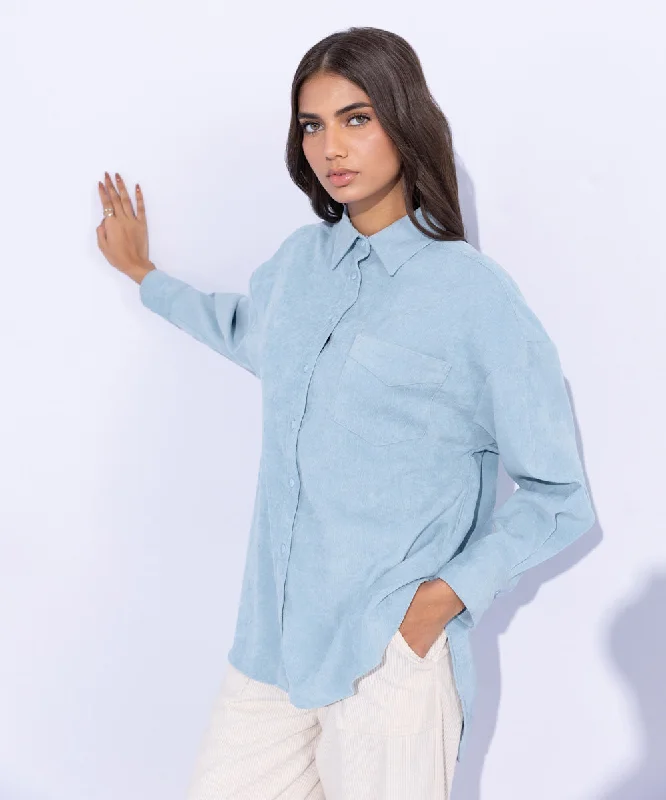 luxury women's topsCorduroy Oversized Shirt