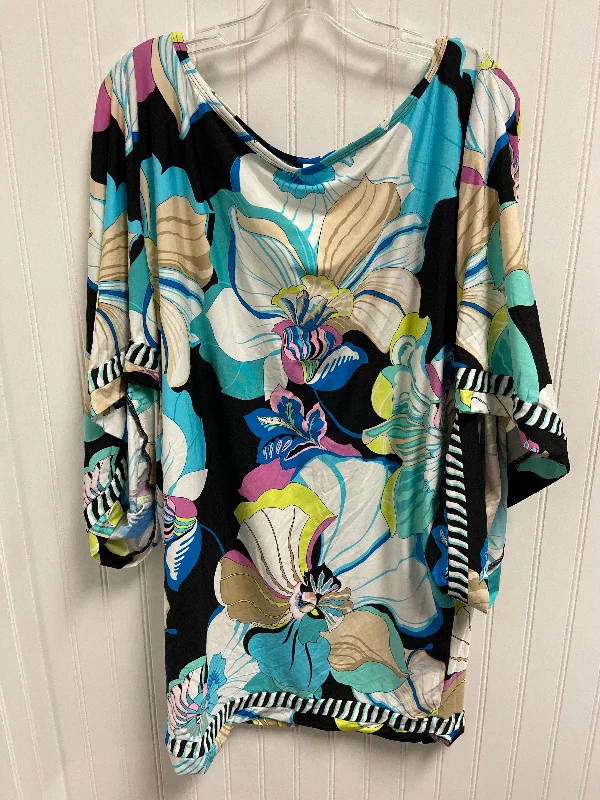 women's tops for those who want to elevate their everyday wear with chic and elegant piecesTop 3/4 Sleeve Designer By Trina Turk In Multi-colored, Size: 1x