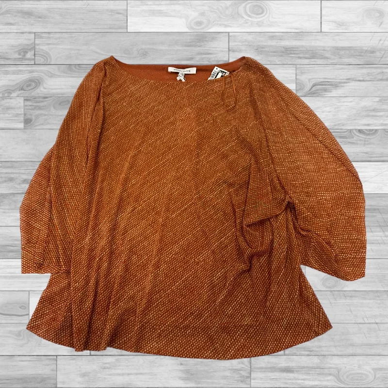 trendy women's topsTop 3/4 Sleeve By Rose And Olive In Orange, Size: S