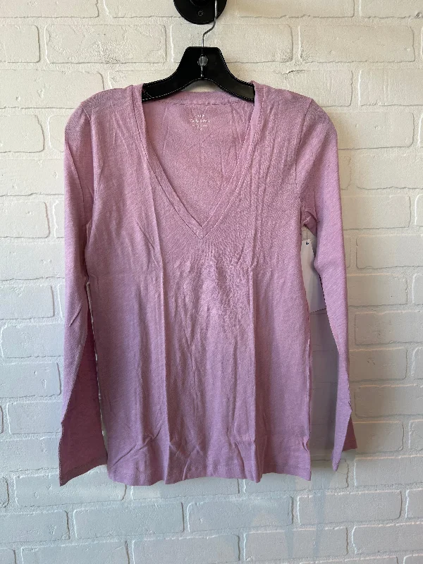 long-sleeved women's topsTop Long Sleeve Basic By J. Crew In Pink, Size: S