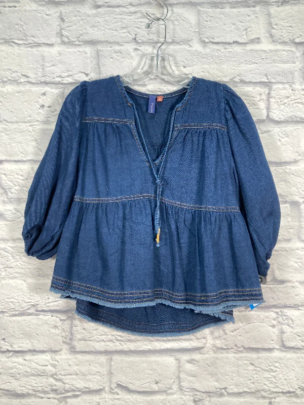 women's tops for those who prefer classic over trendy stylesTop Long Sleeve By Pilcro In Blue, Size: Xs