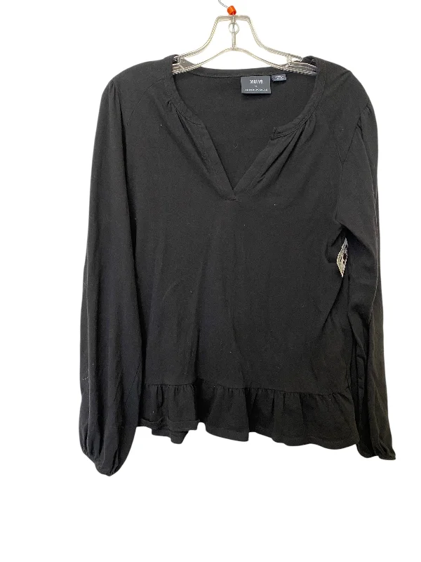 women's tops with flutter sleevesTop Long Sleeve By Maeve In Black, Size: M