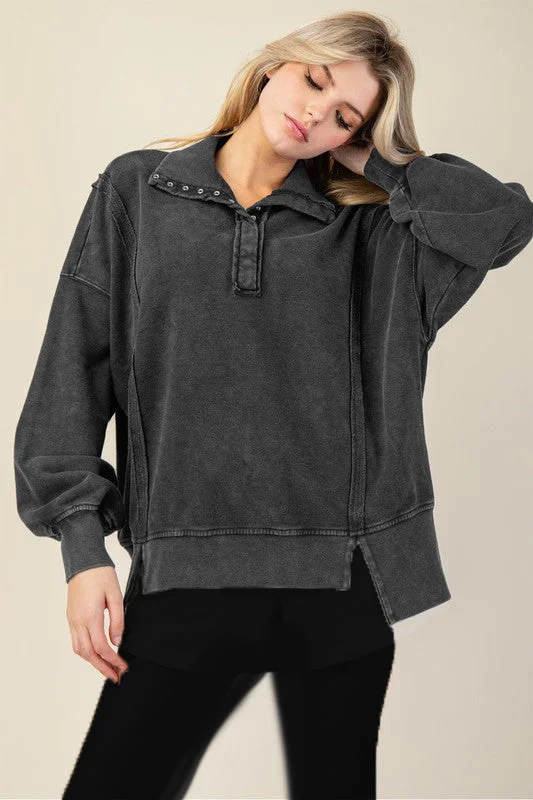 women's tops for those who want to create stylish and put-together outfits without spending a fortuneMineral Wash Terry Sweatshirts - 3 Colors! - FINAL SALE