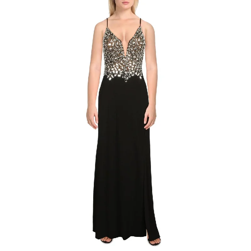 women's cocktail dressesXscape Womens Mesh Inset Maxi Evening Dress