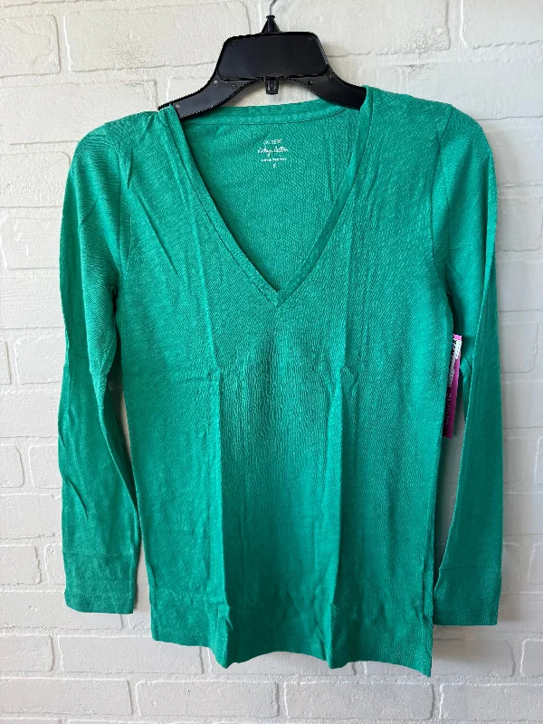 women's tops for those who want to stay on top of the latest fashion trends and wear pieces that are both stylish and on-trendTop Long Sleeve Basic By J. Crew In Green, Size: S