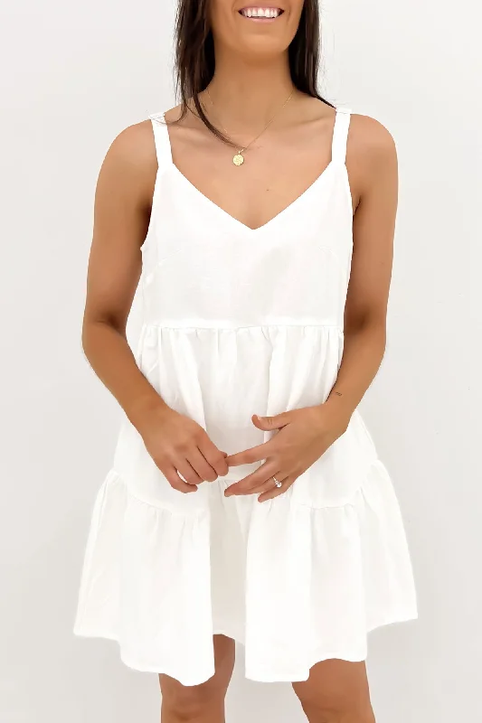 Peplum Hem DressDayla Mini Dress White