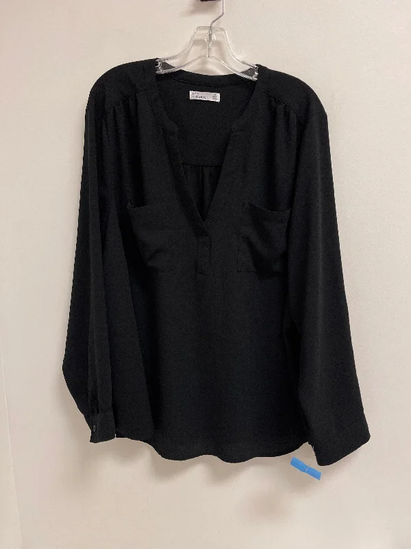 women's tops that offer a perfect blend of style, comfort, and affordabilityTop Long Sleeve By 89th And Madison In Black, Size: 3x