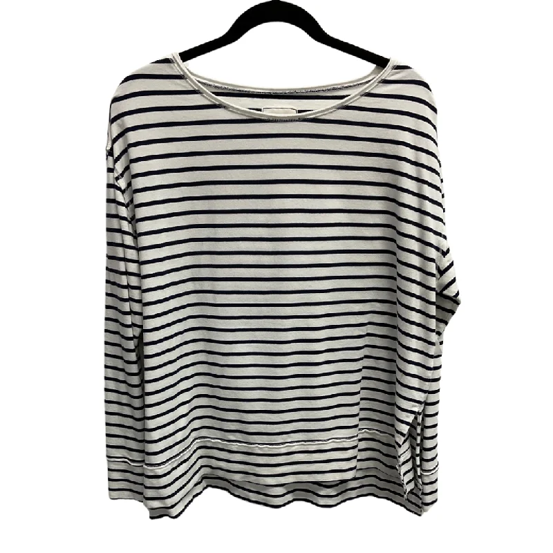 women's tops in solid colorsTop Long Sleeve Basic By Clothes Mentor In Striped Pattern, Size: M