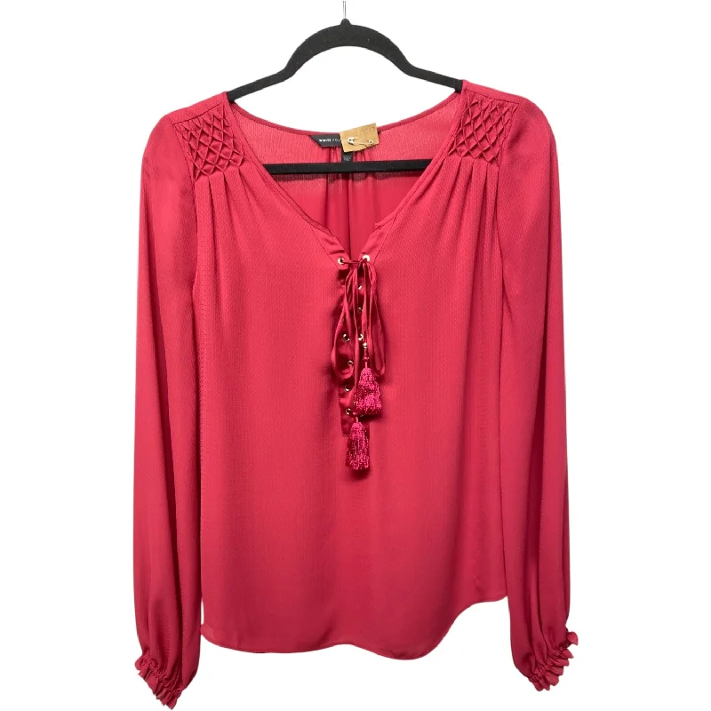 women's tops for those who want to add a touch of elegance and sophistication to their everyday wearTop Long Sleeve By White House Black Market In Red, Size: 0