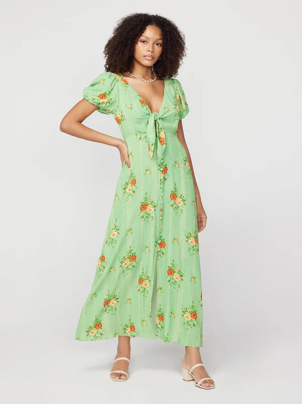 women's flowy dressesDanita Green Wallpaper Rose Maxi Dress