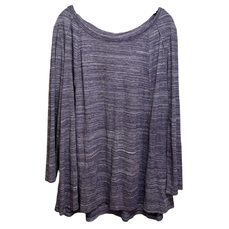 women's tops for picnics in the parkTop Long Sleeve By Ava & Viv In Purple, Size: 3x