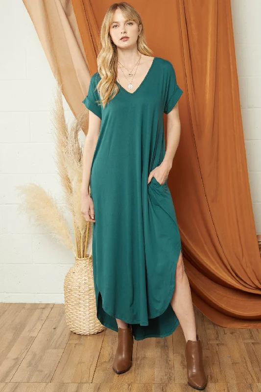 women's boho dressesEveryday Pocket Maxi Dress, Hunter Green