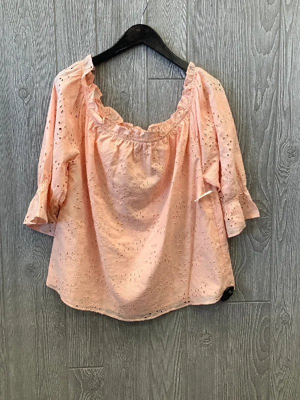 women's tops for those who believe in expressing their individuality through fashionTop 3/4 Sleeve By Ophelia Roe In Coral, Size: Xl