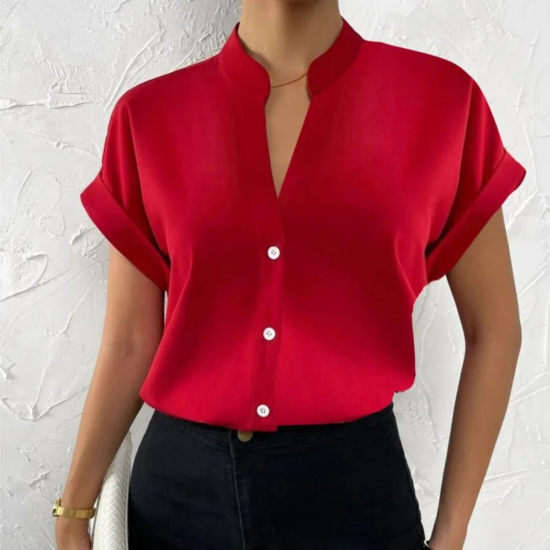 affordable women's topsWomen's Satin Rolled Sleeve Blouse Tops Fashion Designer T-Shirts