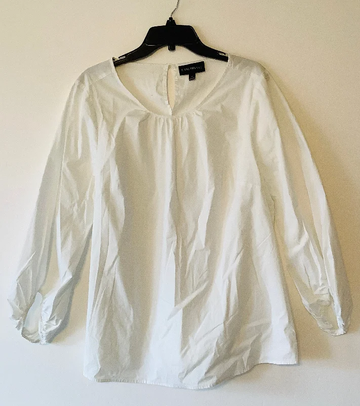 women's tops with flutter sleevesTop Long Sleeve By Lane Bryant In White, Size: L