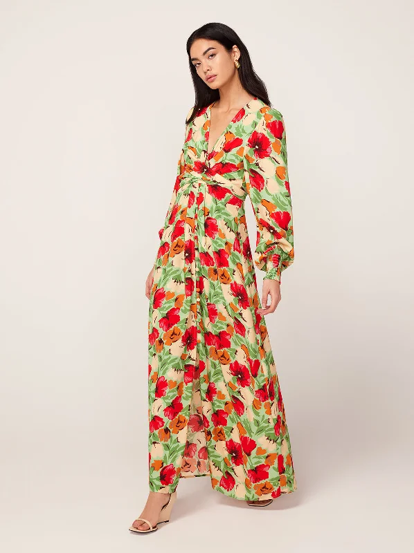 Denim DressAurora Green Garden Floral Maxi Dress