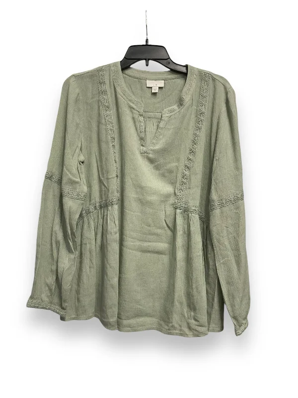 three-quarter sleeve women's topsTop Long Sleeve By J. Jill In Green, Size: Xs