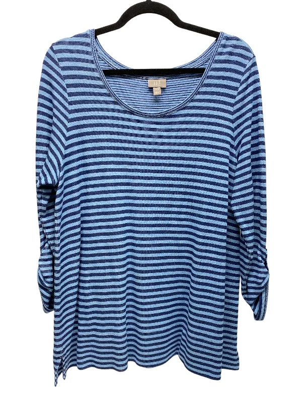 women's tops for mixing and matching with different bottomsTop 3/4 Sleeve By J. Jill In Striped Pattern, Size: L