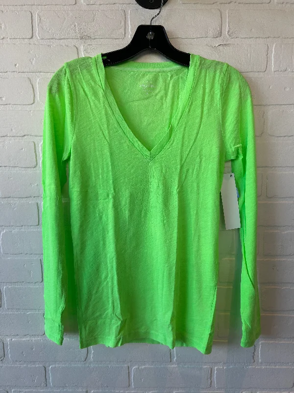 women's tops with embroidery detailsTop Long Sleeve Basic By J. Crew In Green, Size: S