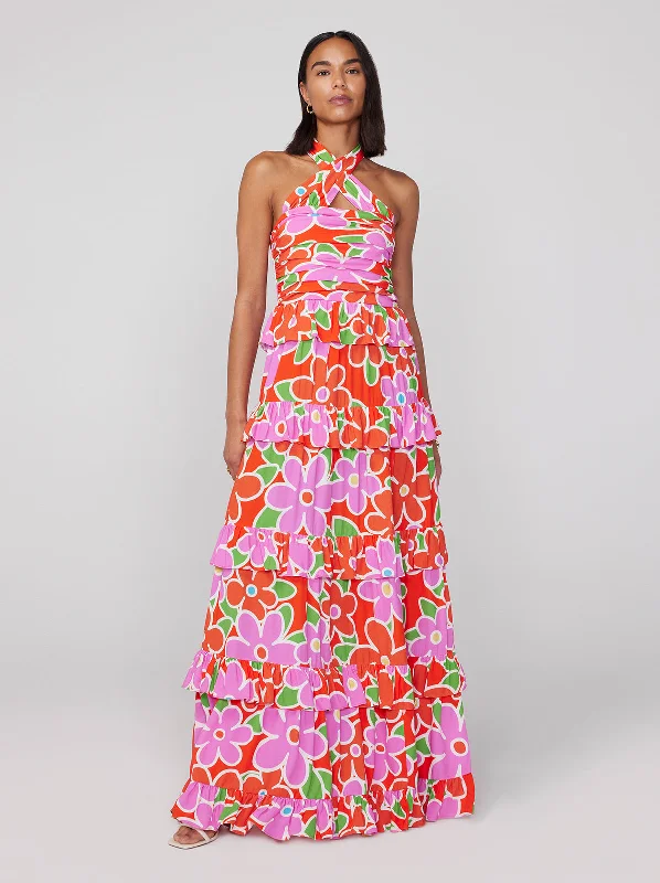 women's high-end dressesRomily Floral Print Maxi Dress