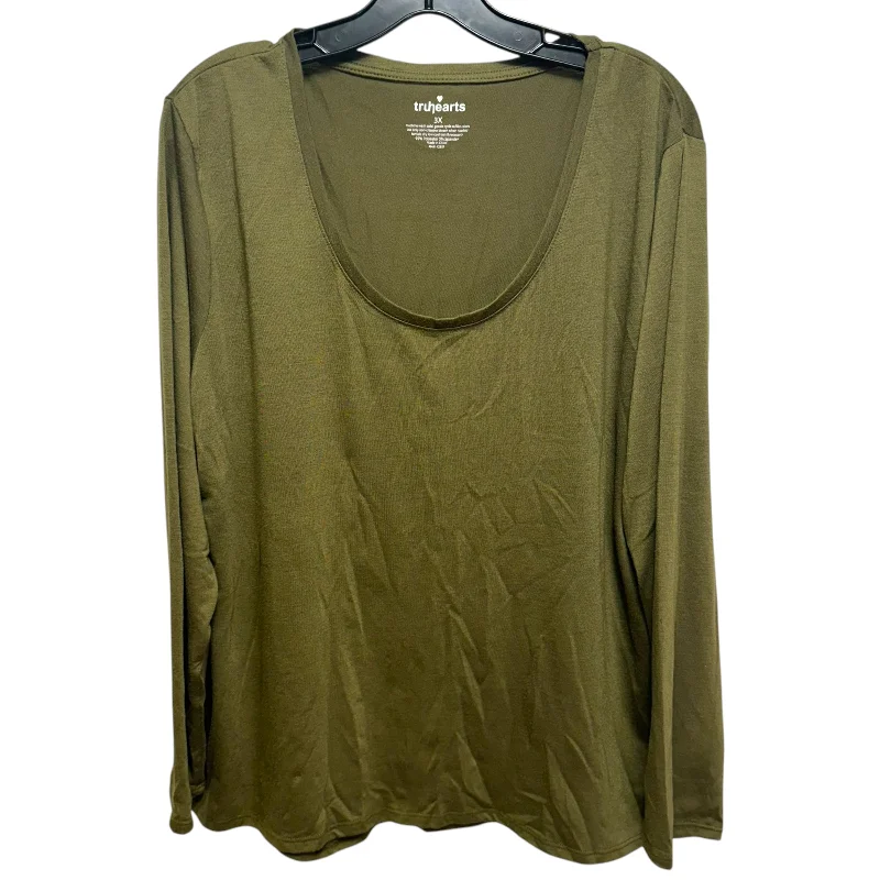 women's tops with cinched waistsTop Long Sleeve By Cmc In Green, Size: 3x