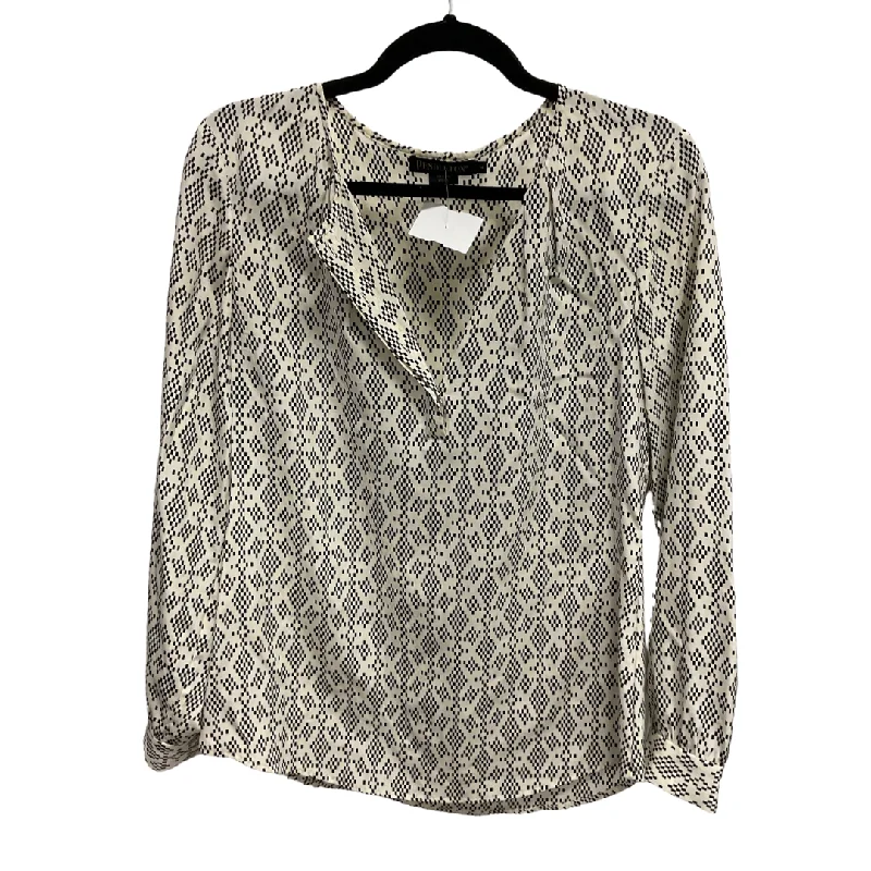 women's tops for wedding guest attireTop Long Sleeve By Pendleton In Black & Cream, Size: S