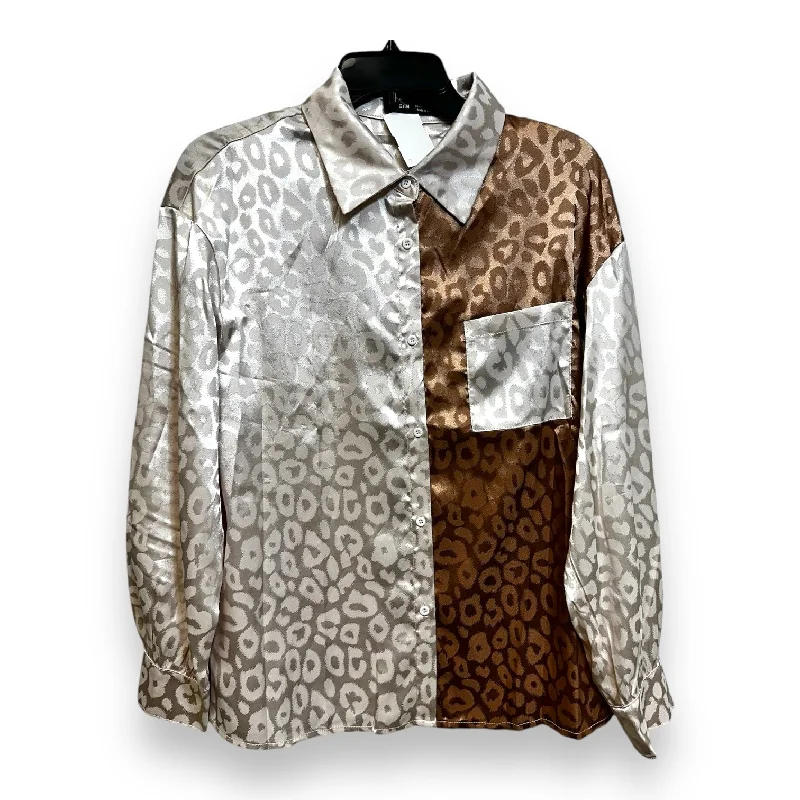 women's tops for those who want to stay on top of the latest fashion trends and wear pieces that are both stylish and on-trendTop Long Sleeve Basic By Shein In Leopard Print, Size: M