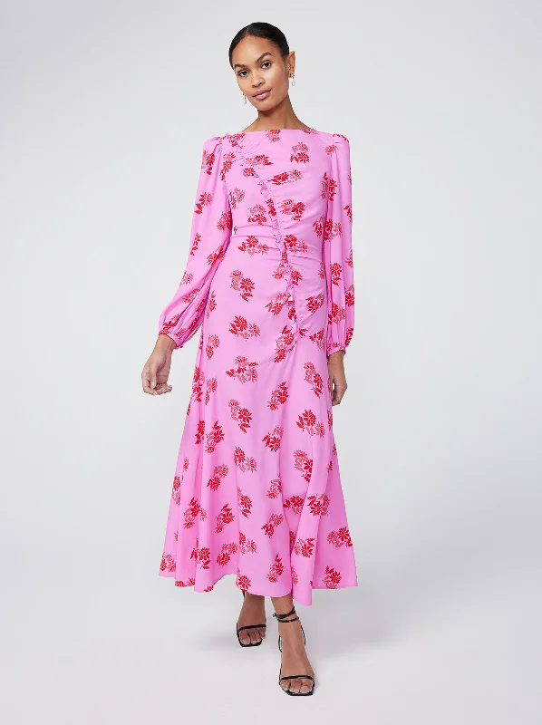 Zipper DressDorothy Pink Floral Maxi Dress