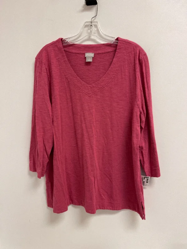 women's tops for those who want to stay updated with the latest fashion trendsTop Long Sleeve By Chicos In Pink, Size: Xl