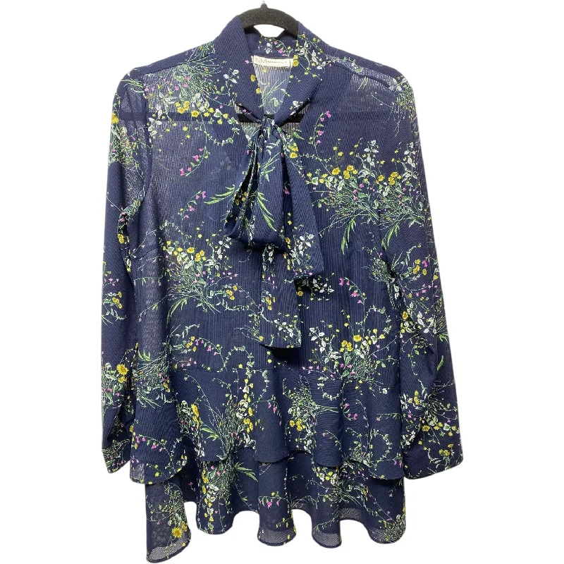 women's tops for those who love to shop for unique findsTop Long Sleeve By Neiman Marcus In Floral Print, Size: S