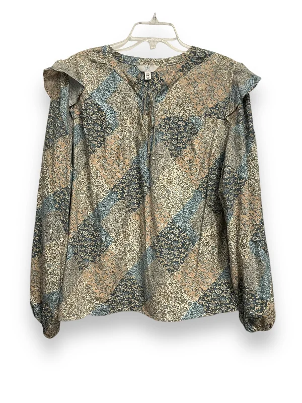 women's tops with sequin embellishmentsTop Long Sleeve By Time And Tru In Floral Print, Size: 3x