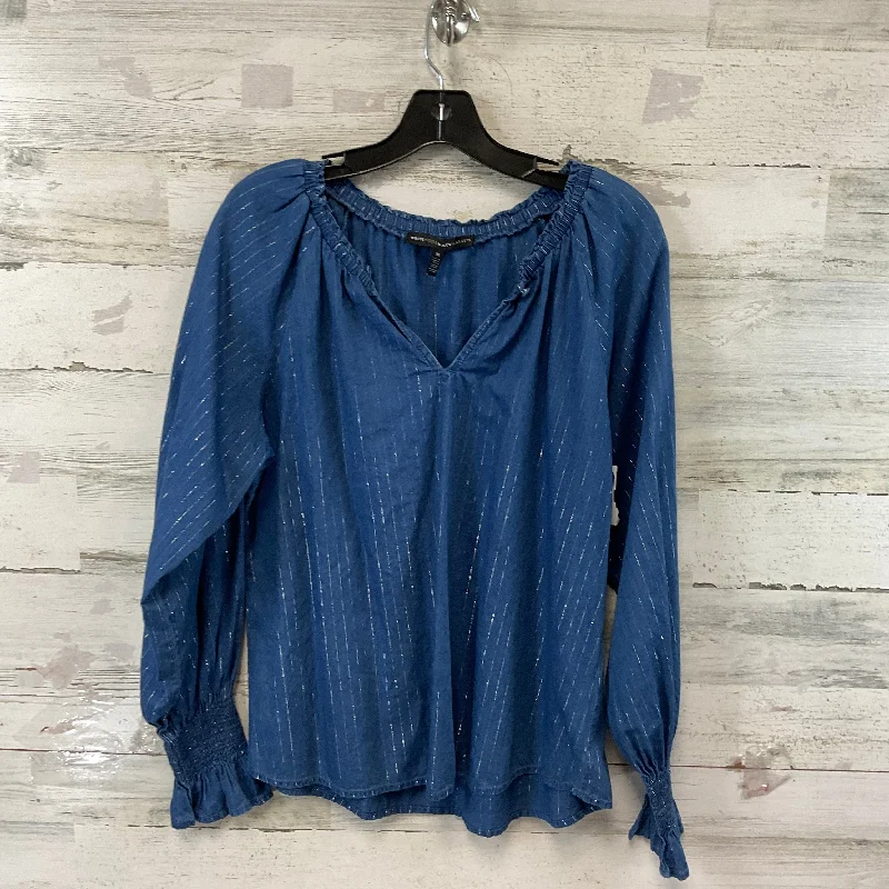 women's tops for statement-making outfitsTop Long Sleeve By White House Black Market In Blue, Size: M