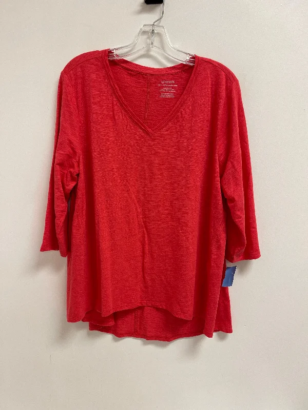 affordable women's topsTop Long Sleeve By Chicos In Red, Size: Xl