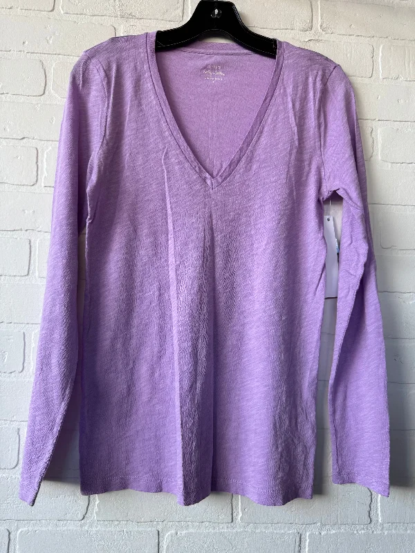 women's tops for gala dinnersTop Long Sleeve Basic By J. Crew In Purple, Size: S