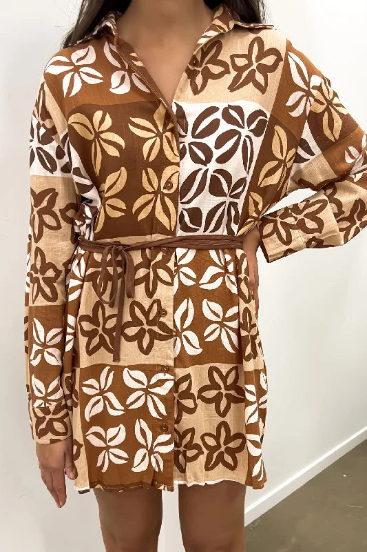 Silk DressZarah Mini Dress Brown Milan