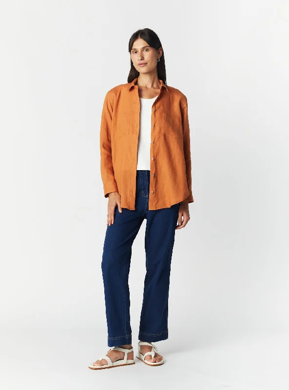 women's tops with ruffled hemsCOMO SHIRT