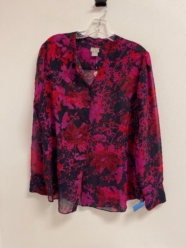 women's tops for those who seek both style and comfortTop Long Sleeve By Chicos In Blue & Pink, Size: Xl