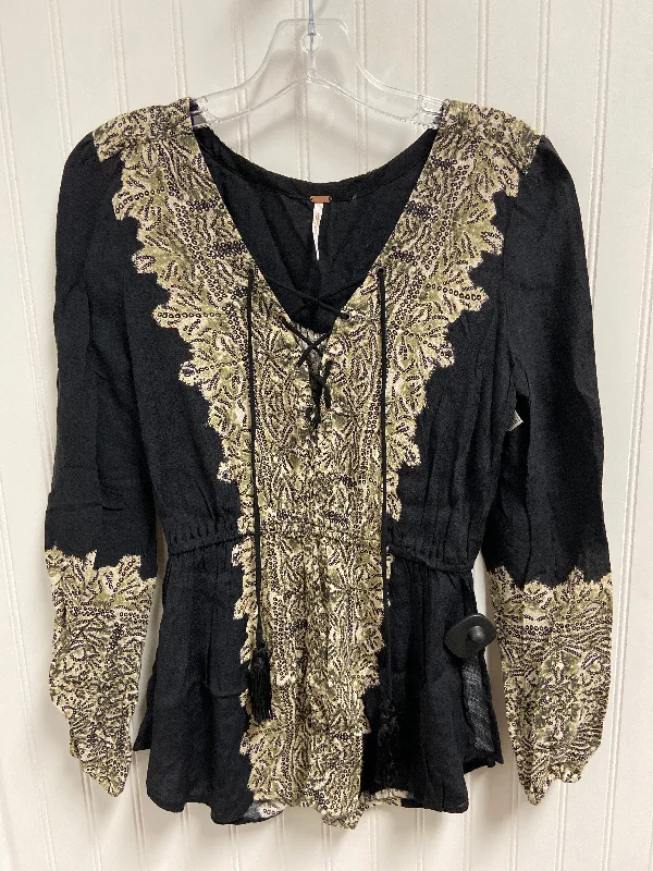 cropped women's topsTunic Long Sleeve By Free People In Black, Size: Xs